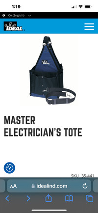 Master Electrician Tool tote