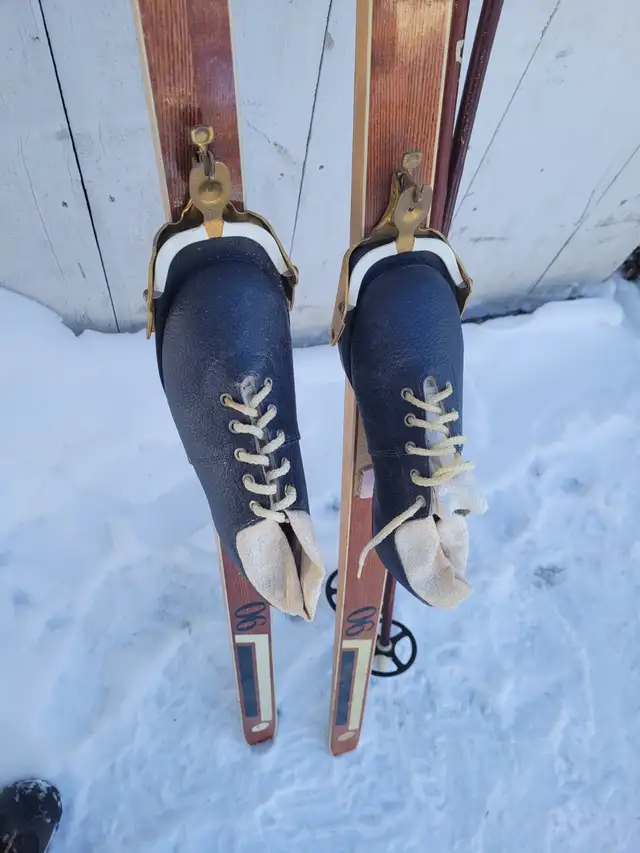 Wooden Cross Country Skis boots and poles Jano in Ski in Owen Sound - Image 3