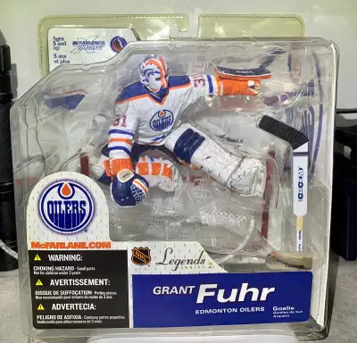 For sale McFarlane 2005 Oilers Sports Picks Legends Series 2 Grant Fuhr White Jersey NIB Asking $80...