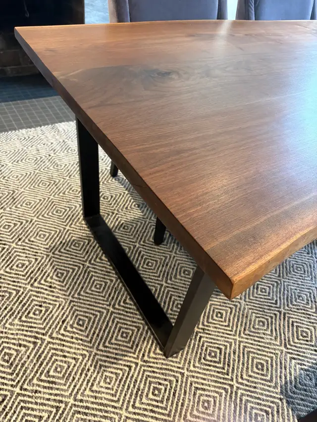 Custom Solid Walnut Dining Table + 6 Upholstered Chairs (Op in Dining Tables & Sets in City of Toronto - Image 8