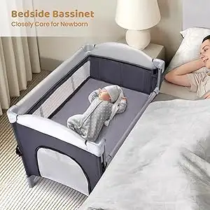 JOYMOR 5-in-1  Bedside Bassinet in Cribs in City of Toronto - Image 3