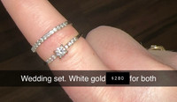 Wedding set 14k white gold