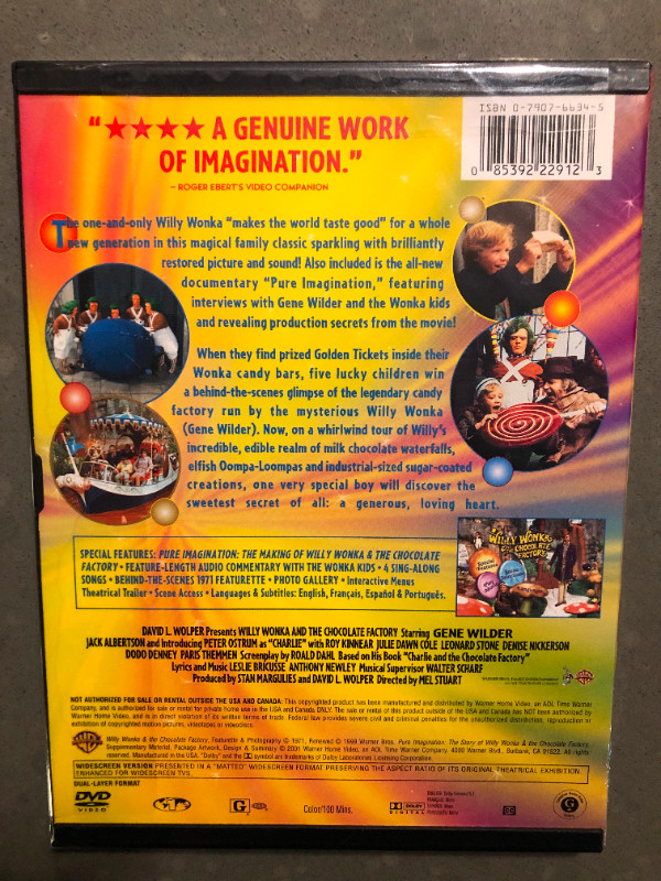 Willy Wonka DVD in CDs, DVDs & Blu-ray in City of Toronto - Image 2