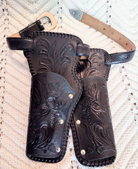 Child’s Show Western  Holster & Belt Cap Gun Cow Hide Leather