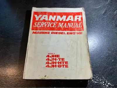 Yanmar 4JHE, 4JH-TE, 4JH-HTE, 4JH-DTE Marine Diesel Service Manual OEM part number OOOA0A1647, Print...