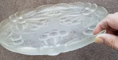 VINTAGE FROSTED CRYSTAL BUFFET PLATTER 12" x 1.5", View more