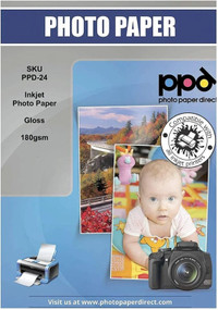 50 Sheets PPD Inkjet Photo Paper Glossy 49lb. 180gsm 9.9mil A4