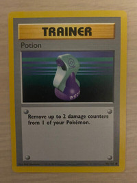 Pokemon SHADOWLESS Trainer Potion card - base sset