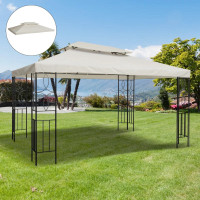 13.1' x 9.8' Gazebo Replacement Canopy 2 Tier Top UV Cover Pavil