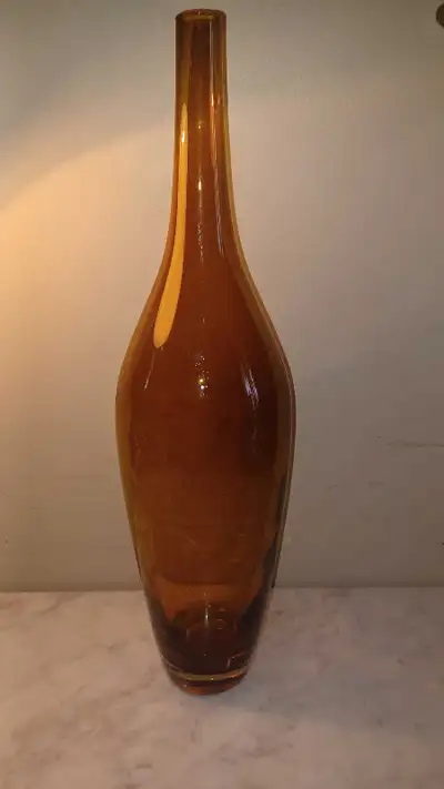 18"T Salong Tall Smber Hand-blown Glass Vase Johanna Jelinek , View more