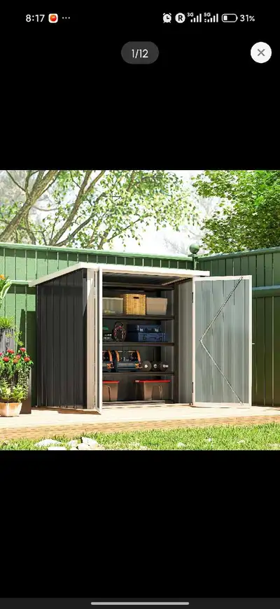 5x3 Metal Garden Storage Shed with Double Door, Durabl Metal She, View more