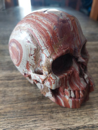 Three colour agate crystal skull