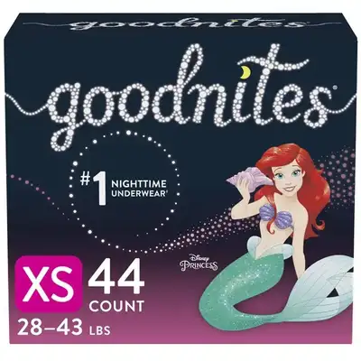 Sous-vêtements de nuit pour fille - Goodnites - Pantalon d'entraînement de nuit - Taille XS
