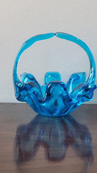60s Chalet Glass Vibrant Blue Whimsy