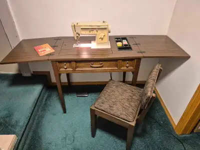 Singer Sewing Machine, Cabinet/Desk and Chair, View more