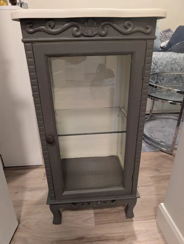 SOLD - Occ Table with Glass door and Glass Shelf $75 in Other Tables in Dartmouth - Image 2