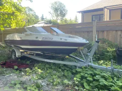 Firm. This is a used 19 foot Regal boat with a very good condition trailer, rebuilt bearings and new...