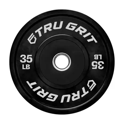 BRAND NEW IN BOX TRUGRIT 35LB BLACK BUMPER PLATE FOR $30 NOW AVAILABLE AT TECH DEPOT INC. 3883 HWY 7...