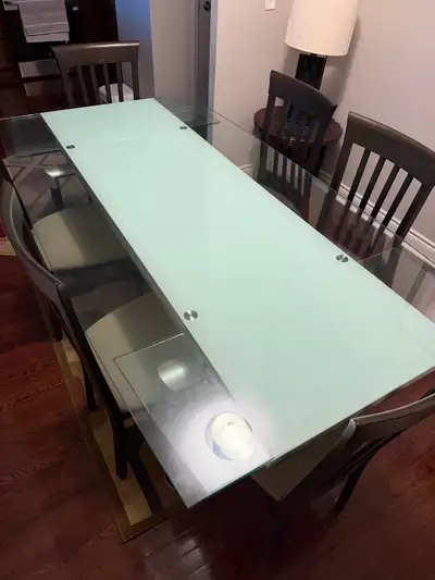 Extendable Glass Dining Table Set with 6 Chairs, View more