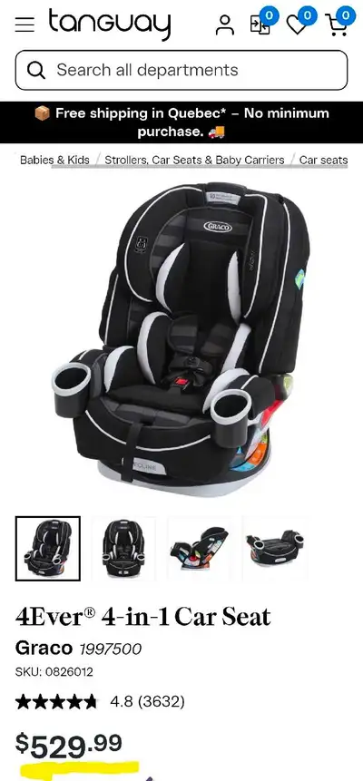 Brand New Graco 4Ever 4-in-1 Car Seat  10 Years Use!  $529, View more