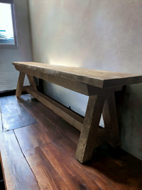 Wood bench solid hardwood 
