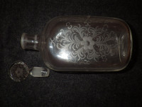 Georgian Hand Blown Etched Glass Decanter/Bottle