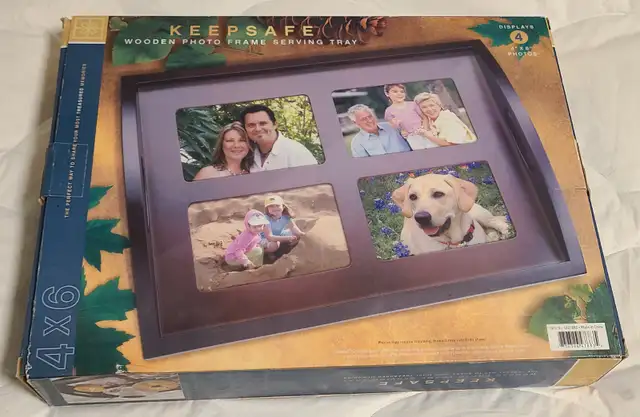 *NEW* KEEPSAFE Solid Wooden Photo Frame Serving Tray535727032972748801