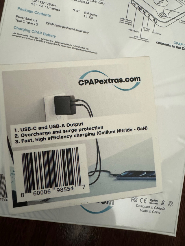 CPAP external battery pack for traveling Brand new sealed in Health & Special Needs in Calgary - Image 4