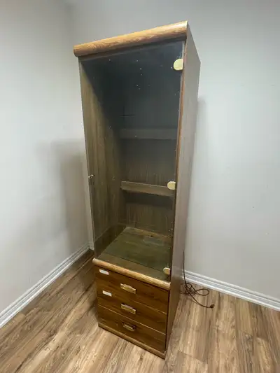 Oak Display Cabinet with Drawers, View more