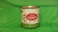 Tin canister "Pure Honey" brand with lid