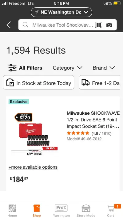 Milwaukee 1/2  Socket Set 19 piece, View more
