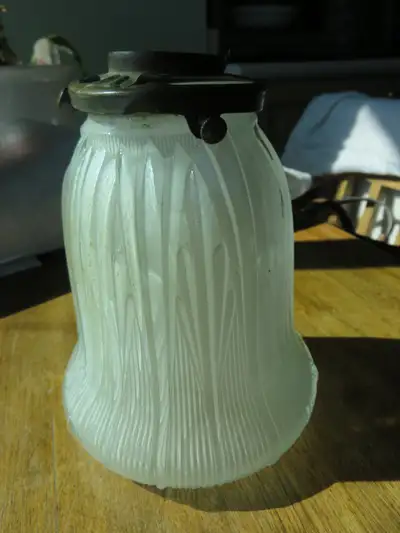 ANTIQUE DESK/TABLE LAMP GLASS SHADE, View more
