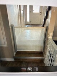Retractable modern baby or pet gate