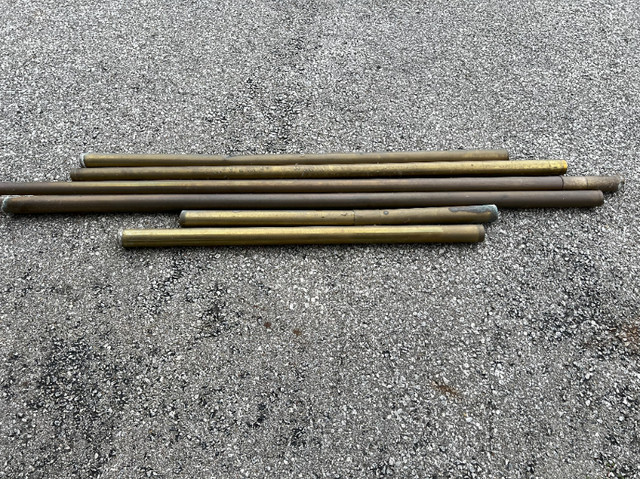 antique 2 inch diameter solid brass tubing, total about 31 feet in Arts & Collectibles in Leamington - Image 2