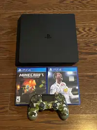*EVERYTHING INCLUDED* PS4 Slim 1TB with 2 games + controller 