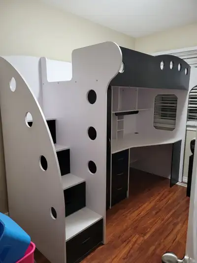 JYSK bunk bed with desk and closet, View more