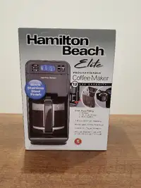 Hamilton Beach Elite Programmable Coffee Maker, NEW $50 12 cups