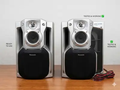 Up for sale is a powerful pair of Panasonic stereo bookshelf speakers in excellent, fully working co...