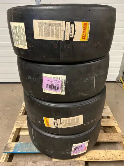 Hi I have for sale a set of 4 new Pirelli DH slicks. $1500 set of 4 Or $800/pair 235/645R19 part num...