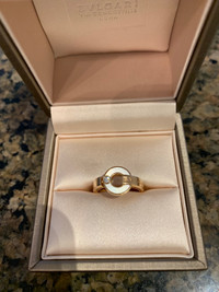 BVLGARI rose gold ring with diamond 