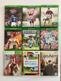 9- XBOX ONE, XBOX 360 & Wii. - Minecraft, Sports, HP, Wrestling