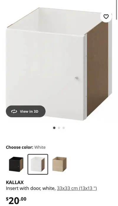 Free delivery  KALLAX Insert with door, white, Ikea, 13x13", View more