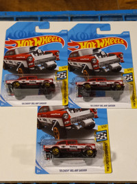 Hot Wheels 55 Chevy Bel Air Gasser HOLLEY Lot of 3 Perfect