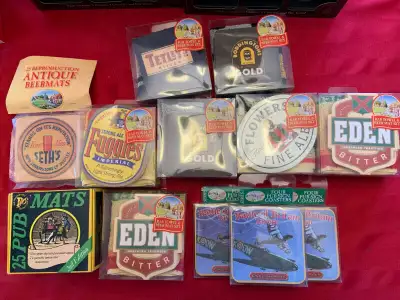 Irish/English pub towels, glasses and coasters, View more