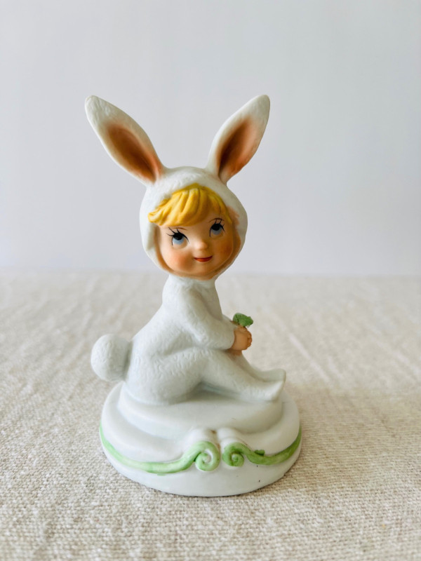 EASTER FIGURINE OF CHILD IN A BUNNY COSTUME in Arts & Collectibles in Edmonton - Image 4