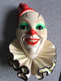 F Wright Chalkware Clown art piece