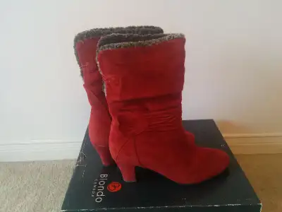 Blondo red suede leather boots 7.5, View more
