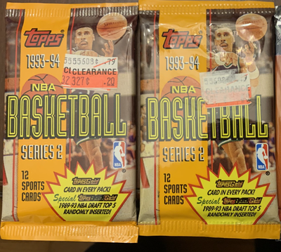 Topps 1993 -94    2 packs NBA Basketball series 2, View more