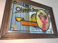 Vintage Olympia beer bar sign mirror Mint