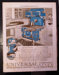 Old wood cook stove ads dating 1921.